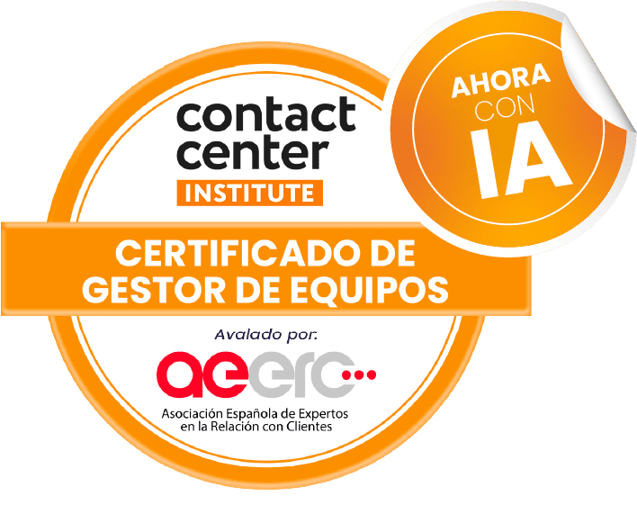 Sello certificación de gestor de equipos contact center institute